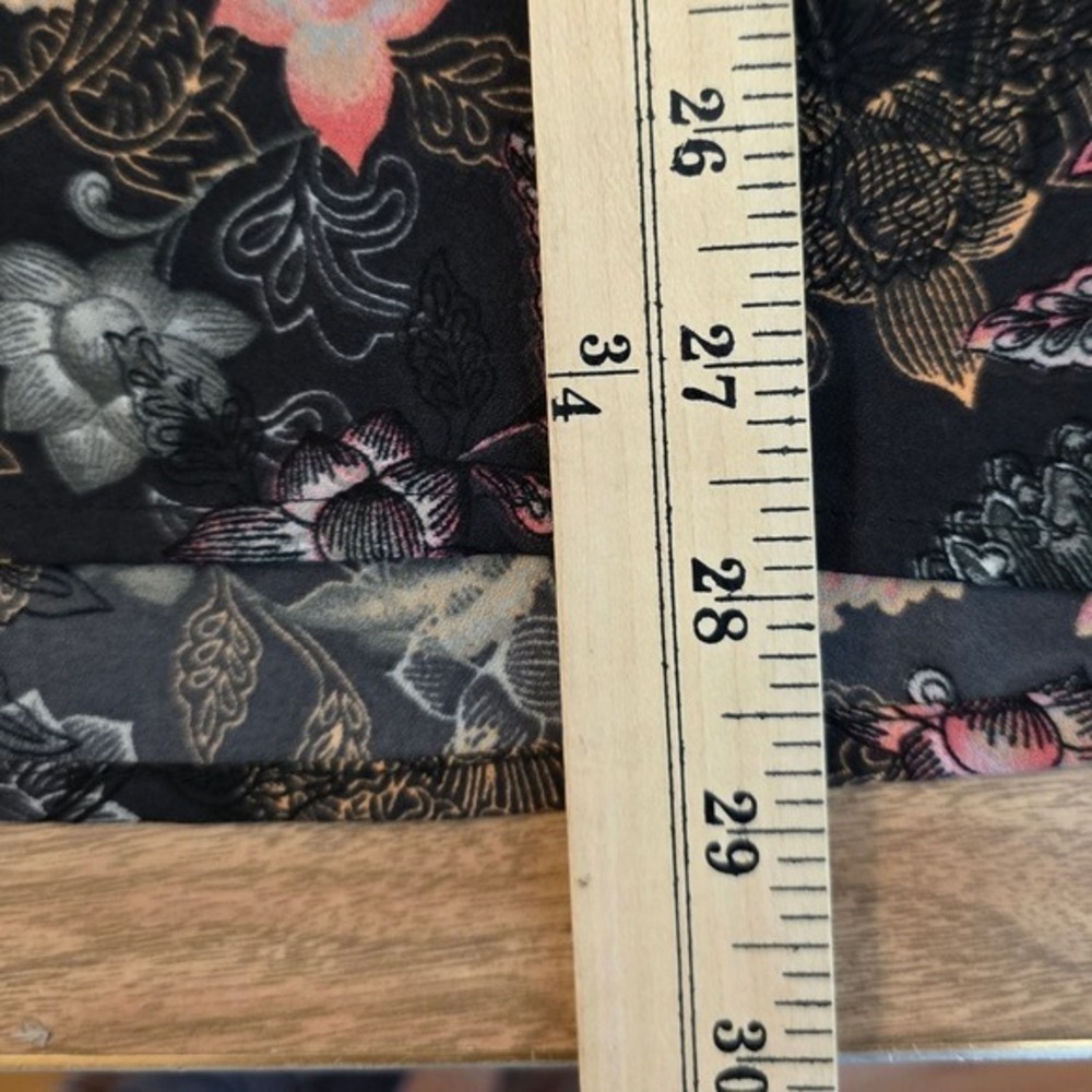 Next Floral Kimono Wrap Women 14 Black Pink Pintuck Open Front Cardigan - Picture 7 of 13